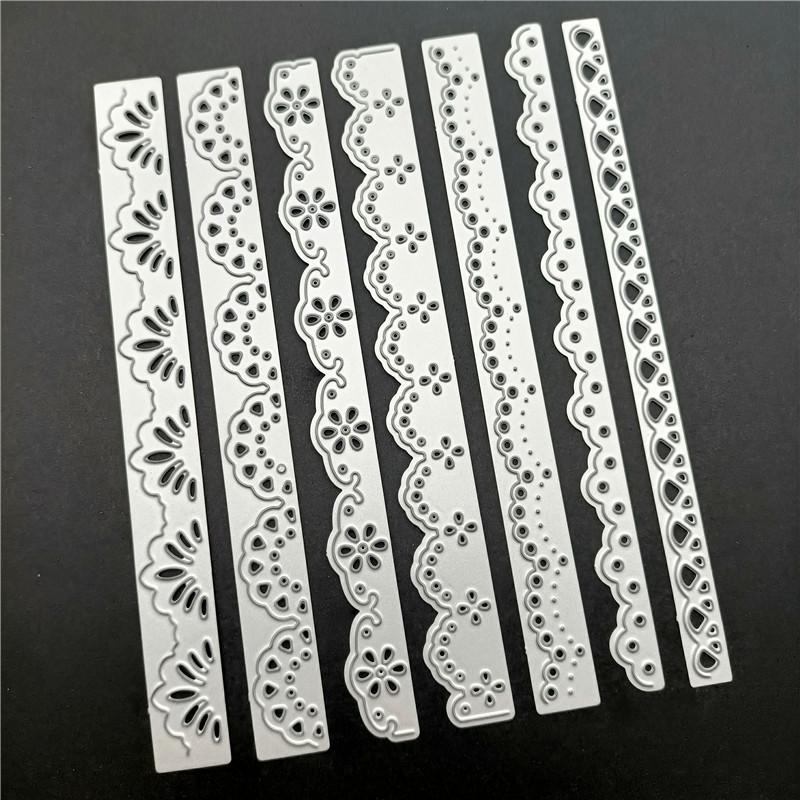 7 шт./компл., штамп для резки кружева, штамп для скрапбукинга для DIY альбома, бумажная карта, декоративная рамка, рамка, высечка 7pcs/Set