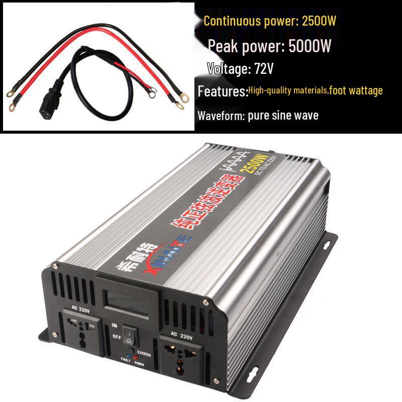 Pure Sine Wave Inverter 3000W/2000W/1000W, 12V/24V/48V to 220V for Car and Home Use