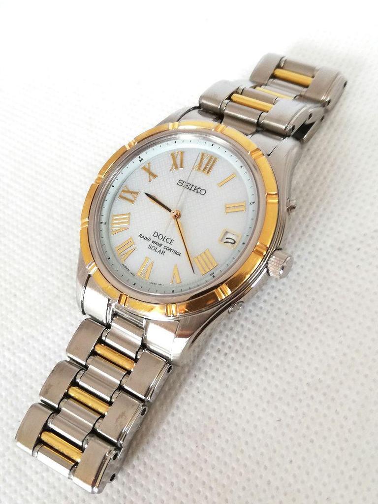 [USED] Radio-controlled solar watch, rare, Seiko Dolce 7B22-0AE0