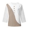 Women V Neck 3/4 Sleeve Shirts Print Lace Casual Blouse Loose Work Tunic Tops