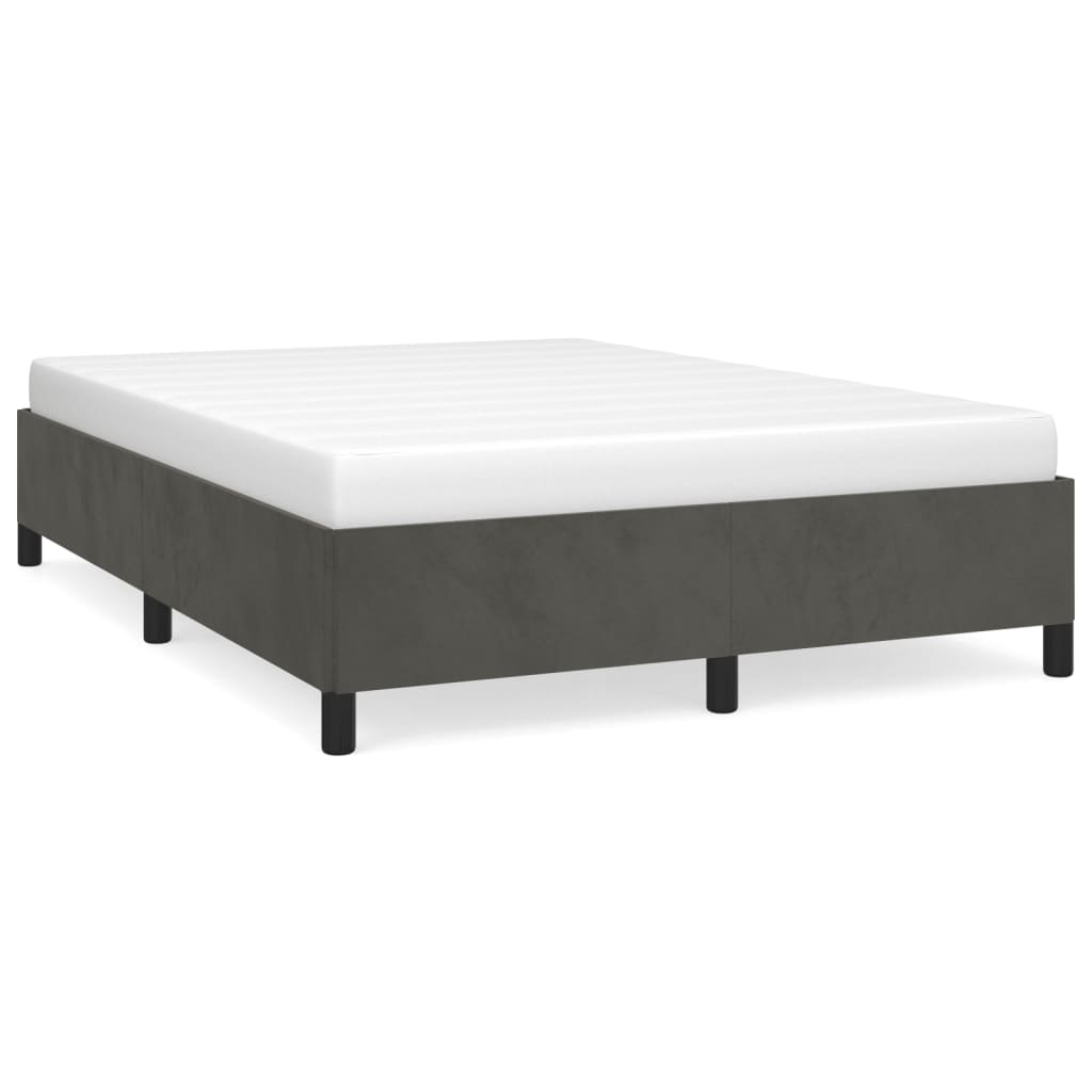Vidaxl Bed Frame Without Mattress, Dark Gray, 140X200 Cm, Velvet