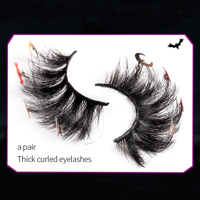 Halloween False Eyelashes A Pair Of High Imitation Mink Hair Decorative Stickers Thick Eyelashes