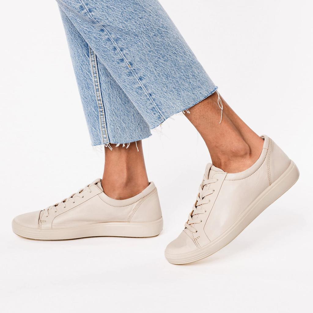 ECCO Women's Limestone/Limestone Soft 7W Walking Shoes, Sizes 22.0cm-22.5cm, 3E