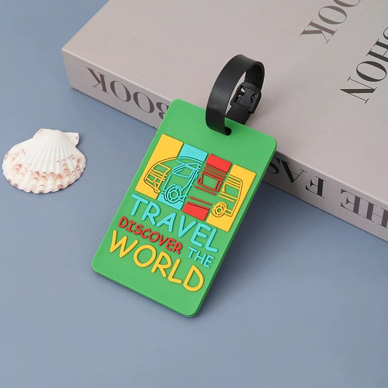 Soft Rubber Geometric Luggage Tags PVC Boarding Pass Creative Luggage Tag Address ID Name Lable Suitcase Tag Travel Accessories