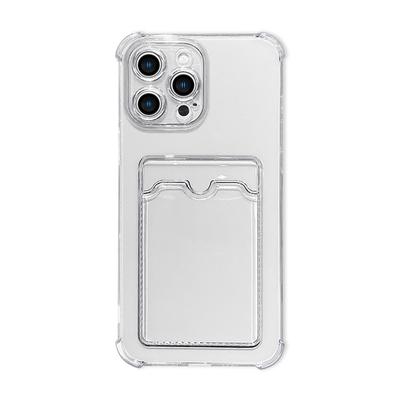 Transparent Card Slot Bag Holder Phone Case For iPhone 15 14 13 12 11 Pro Max XS Max XR 6 7 8 Plus Clear Wallet Shockproof Case