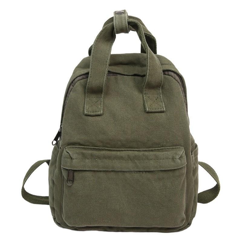 Designed Backpack Minimally With Canvas Material Solid Color Design Daily For
