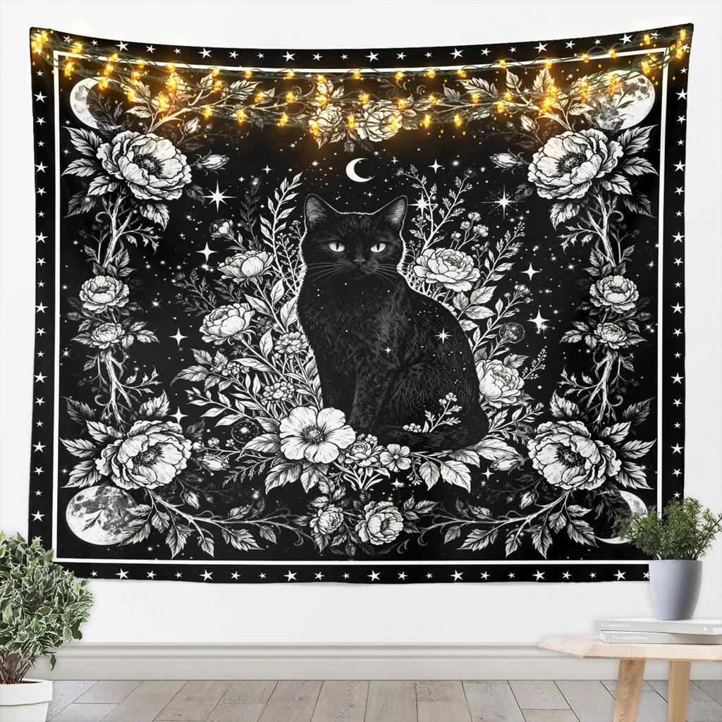 Bohemian Tapestry for Bedroom | Sun and Moon Wall Tapestry Aesthetic Antique Decor Cosmic Galaxy Tapestries, Universe Stars