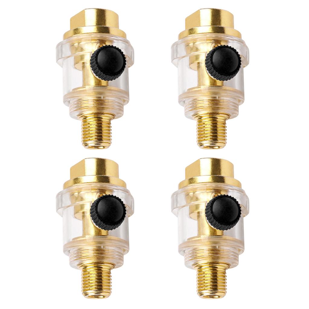 1/3pcs Air Line Lubricator Mini In-line Air Tool Oiler 1/4 Inches Inlet & Outlet Metal for Air Compressor Pipe Tool