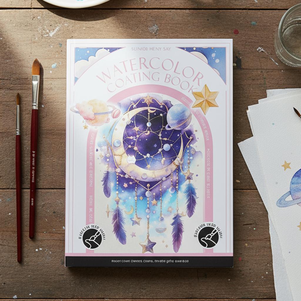 Watercolor Coloring Book with 12 Colors Paint Cakes and Brush Water Color Paper Book Paint Set for Adults Beginners