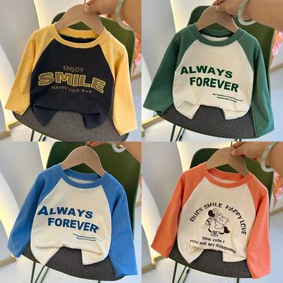 Autumn Girls and Boys Long Sleeve T-shirt Base Shirt Letter Korean Style Children Clothing