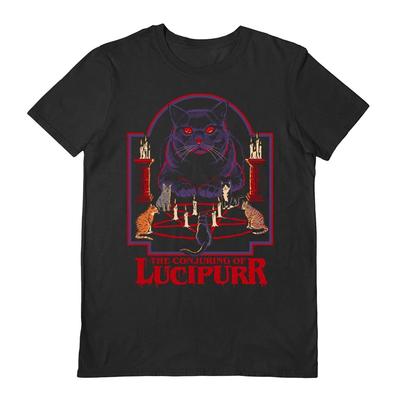 Steven Rhodes T-Shirt - Lucipurr - Offizielles Schwarzes Kurzarm-T-Shirt