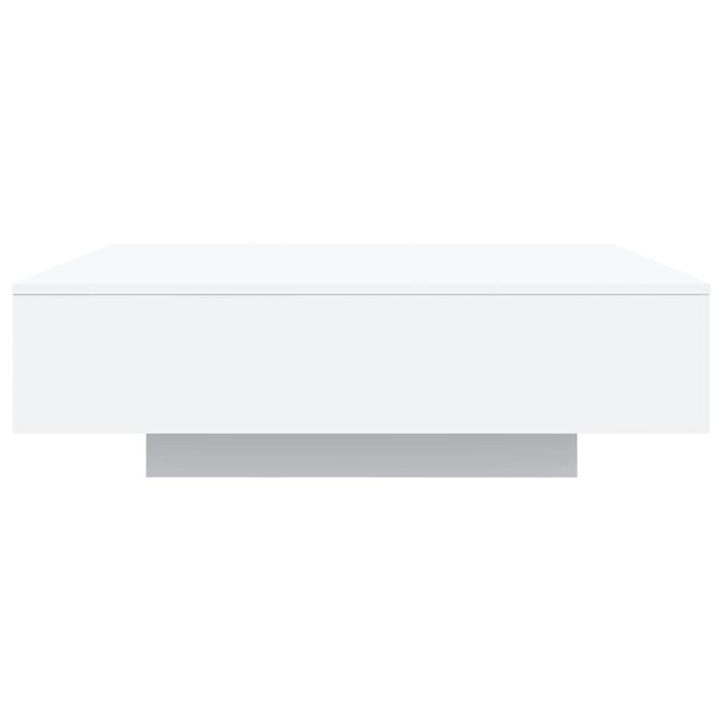 Coffee Table with LED Lighting, White, 100x100x31 Cm
