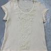 Women Casual Summer Short Sleeve Crew Neck Lace Splicing Top Tshirt