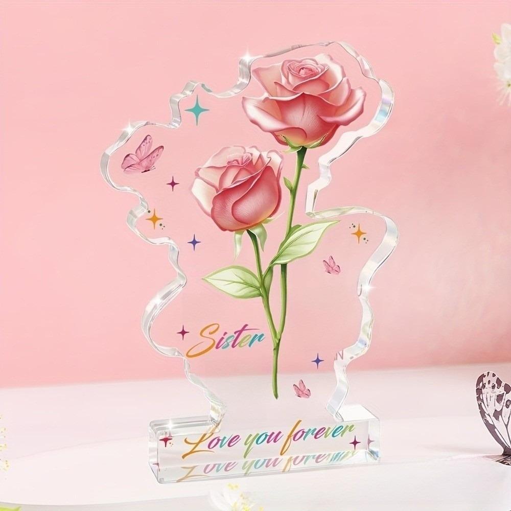 2D Flat Party Decoration Clear Acrylic Acrylic Centerpiece Acrylic Plaque Sign  Bedside Table