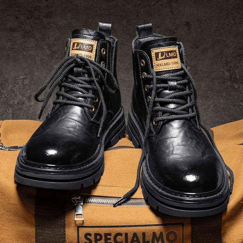 Retro autumn and winter new high-top Martin boots British style thick-soled leather boots outdoor retro short boots