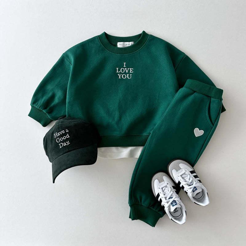 New Spring/Autumn Children's Letter Print Two-Piece Suit: Unisex Loose Casual Sweatshirt Set