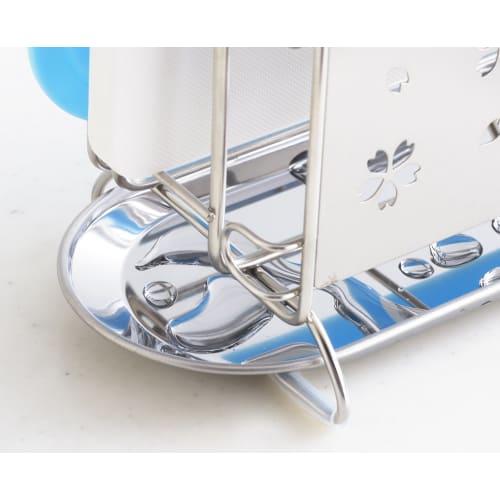 Yoshikawa Knife, Cutting Board, and Kitchen Scissors Stand, Cherry Blossom Design, Stainless Steel, 15.2 x 10.2 x 21.7 cm, Tsubame-Sanjo, Made in Japa