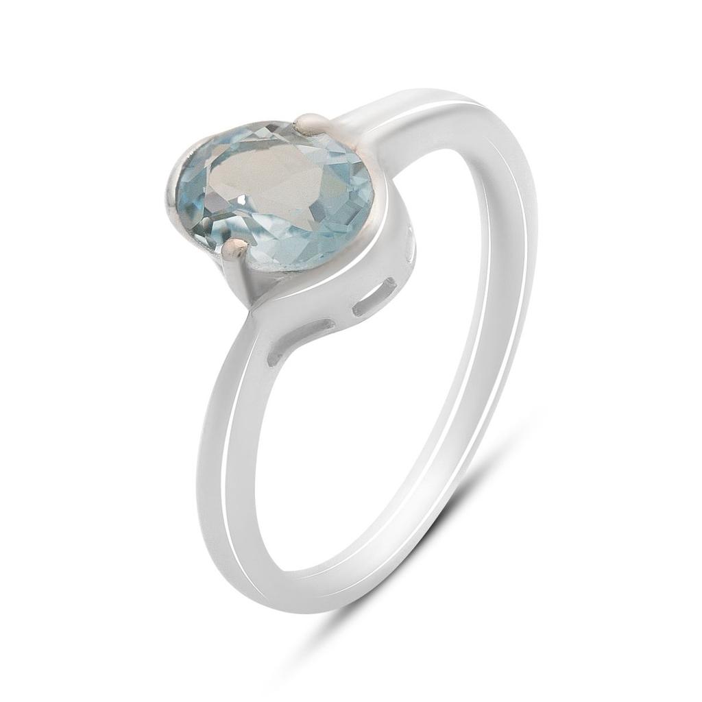 Серебряное кольцо с натуральным топазом 1.442ct, вес изделия 2,41 гр (2171591)
