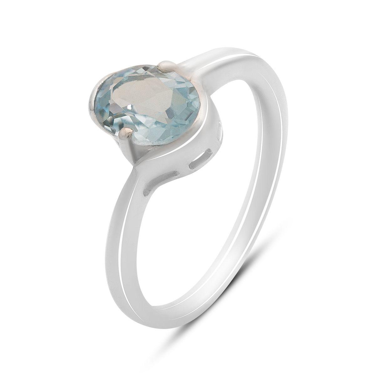 

Серебряное кольцо с натуральным топазом 1.442ct, вес изделия 2,41 гр (2171591) 17 небо синє світло кольору