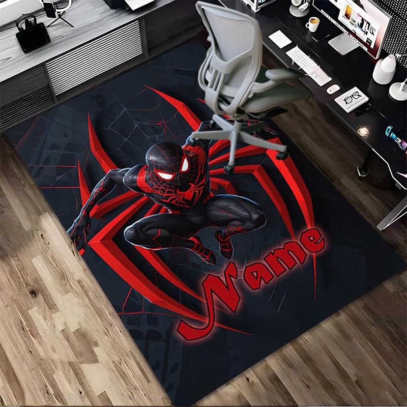 Personalized Name S-Spider M-Man Flight Living Room Non-Slip Area Rug Soft Carpet for Bedroom Kids Playroom Sofa Office Home Decor Doormat