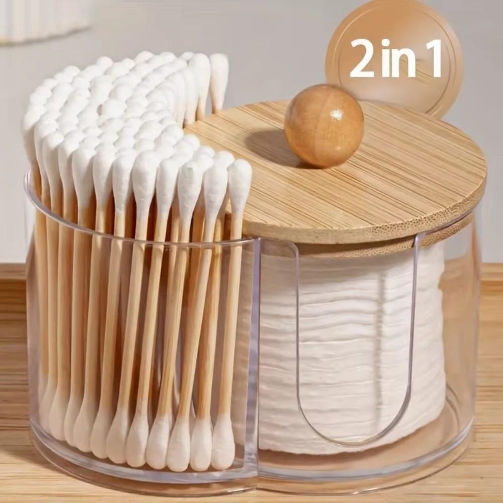 Clear Cotton Balls Organizer Transparent Storage Container New Cotton Swab Box