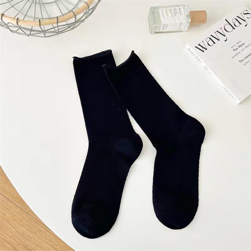 Socks For Women Thin Summer New Candy Color Hollow Out Loose Socks Spring Summer Breathable High Quality Cotton Roll Edge Socks#