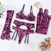 European & American Tie-Dye Colorful Mesh Lingerie Set - Sexy 5-Piece Collection for Women
