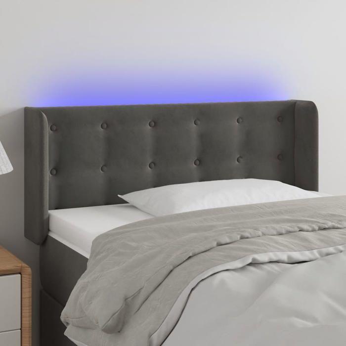 VidaXL LED Headboard Bedroom Furniture Single Bed Accessory Headboard Bed Frame Interior Dark Grey 3123713
