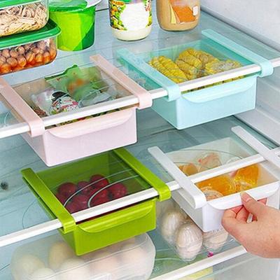 Kitchen Fridge Freezer Space Saver Organizer Storage Rack Holder Slide Drawer
