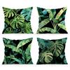 Tropical-Themed Green Leaves Pillowcase Bedroom Sofa Cushion Cover 100% Polyester Living Room Cushion Pillowcase Home Decor