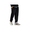 Li Ning Sports Lifestyle Series Solid Color Mid Waist Tapered Knit Joggers Men Joggers Black AKLT751-1