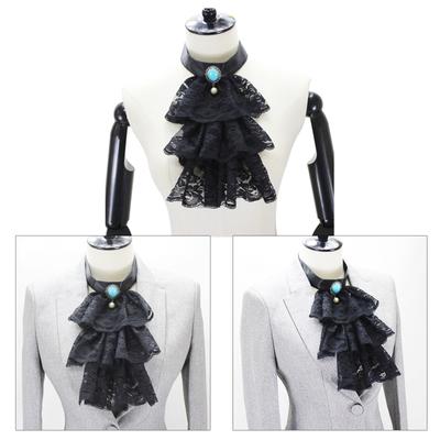 Corbata Jabot Steampunk Colonial para Mujer Cuello con Volantes Victorianos Cuello Desmontable Accesorios para Disfraz Cosplay