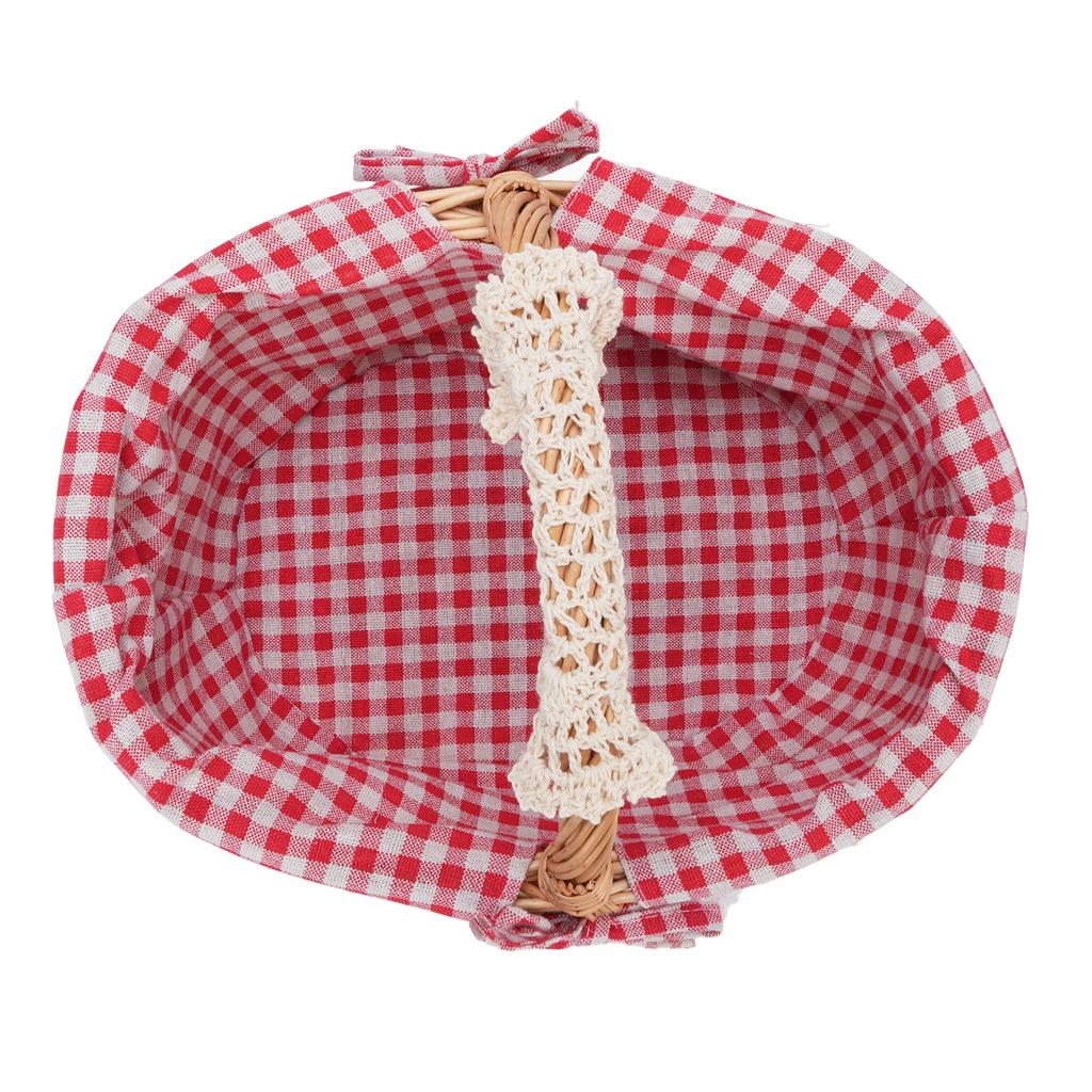 Wicker Picnic Basket with Removable Liner Hand Woven Empty Picnic Hamper Basket with Handle for Easter Camping Wedding
