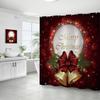 Best-Selling Christmas Digital Print Shower Curtain Waterproof, Includes Plastic C-Shaped Hooks