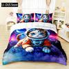 Astronaut Duvet Cover Set Cartoon Space Astronaut Decor Bedding Set Soft Breathable Comforter Cover With Pillowcase With Zipper