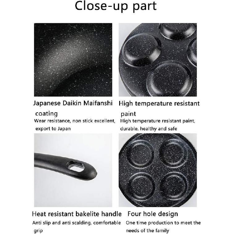 4-Cup Non-Stick Aluminium Frying Pan, Black, 24cm