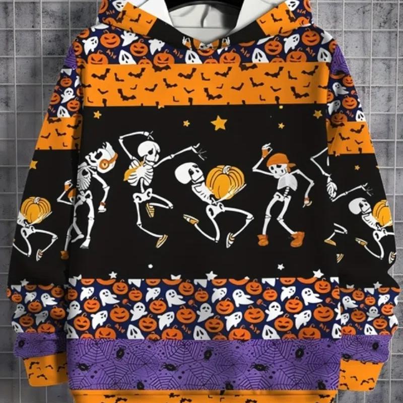 

Одежда для мальчиков Хэллоуин 3D принт Детская одежда Мальчики Длинные рукава Одежда для мальчиков Повседневная мода Топы Верхняя одежда Одежда для девочек-подростков 160CM