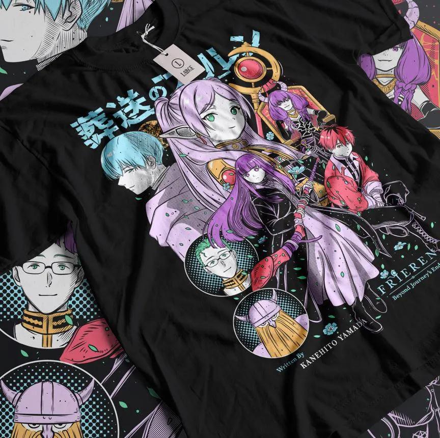 Anime Fan Art T-Shirt Frieren T-Shirt Beyond Journey's End Fern Stark Mädchen Anime Geschenke T-Shirt Anime Stil Baumwolle Kurzarm
