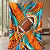 Football Action Painting Theme blanket Lightweight Warm Flannel Blanket Decorative Throw Blanket for Home Decoration