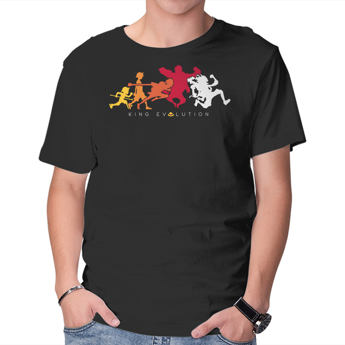 Unisex Crew Neck T-Shirt King Evolution Graphic Short Sleeve Casual Tee XXXL