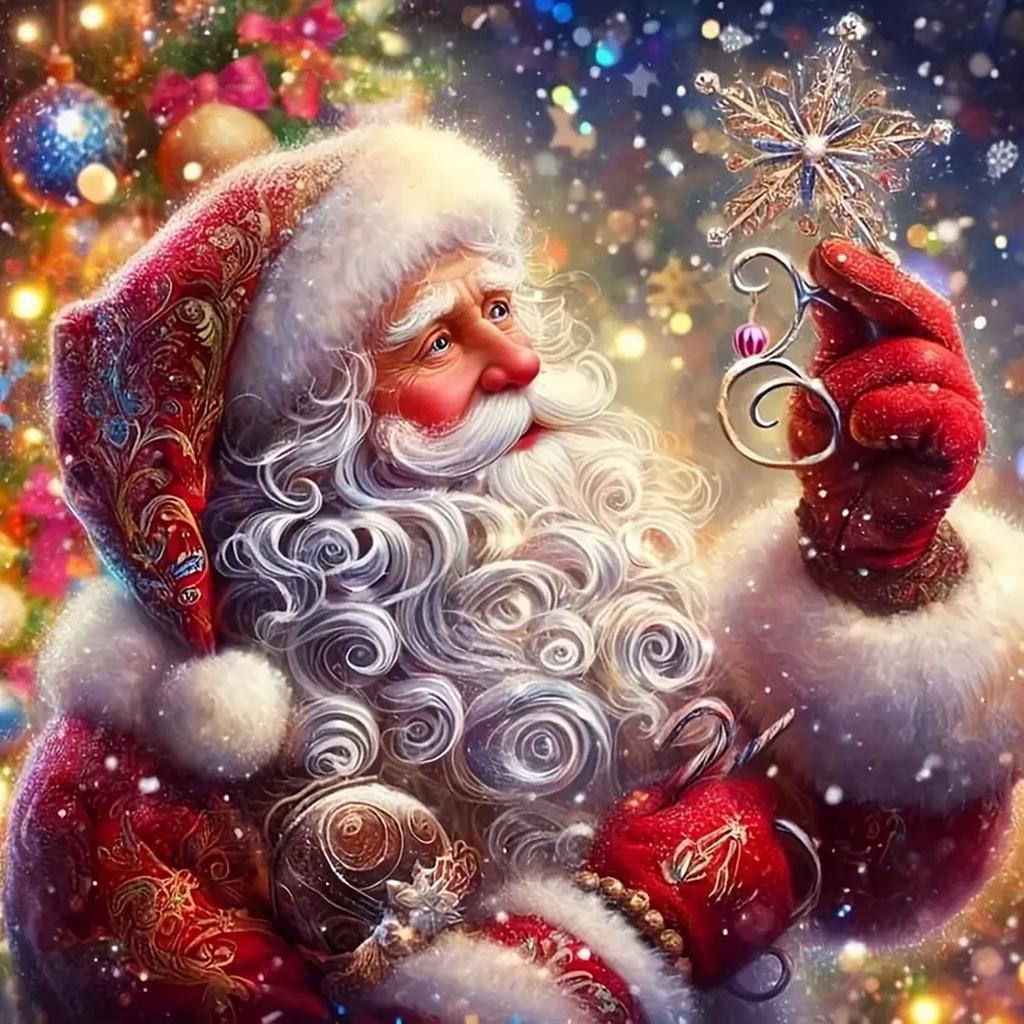 DIY Full Round Diamond Painting Cross Stitch Merry Christmas Santa Claus Snowman Home Decoration Arts Diamond Painting 5d Diamond Art Painting
