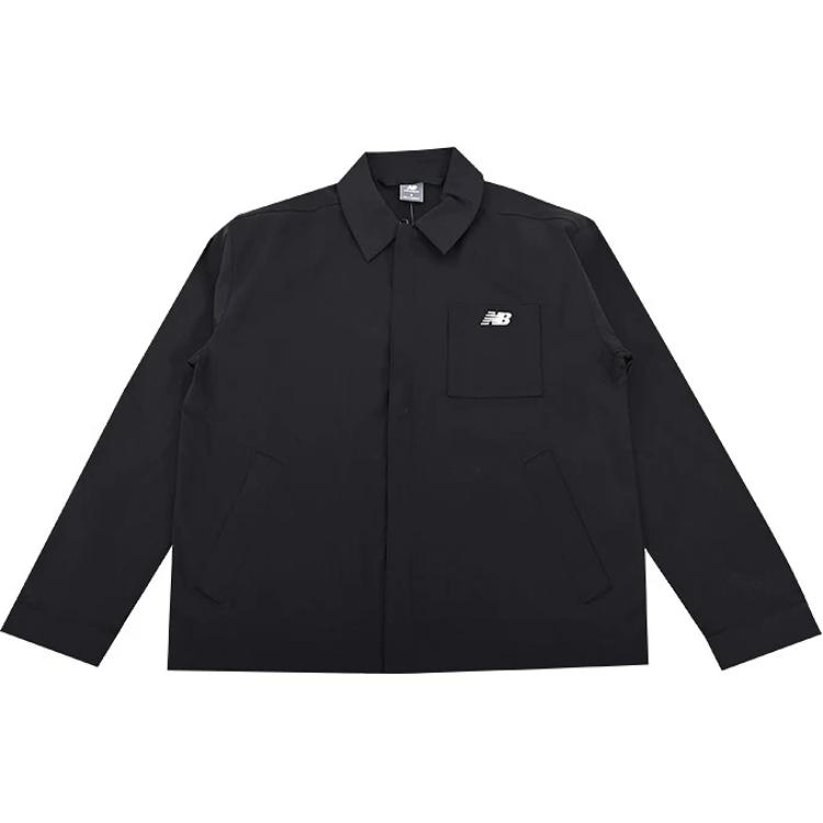 New Balance logo-embroidered shirt jacket MO51510-BK S