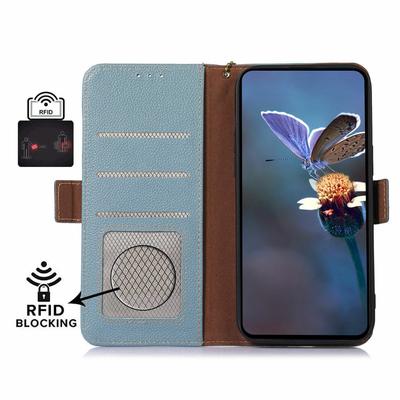 For Samsung Galaxy A26 5G Case RFID Blocking Textured Genuine Cow Leather Phone Cover
