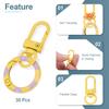 30pcs Lobster Clove Clasps Keychain Swivel Trigger Clips Zinc Alloy Colorful Key Chain Clips Snap Hook Jump Flat Split Ring DIY Craft Jewelry Making