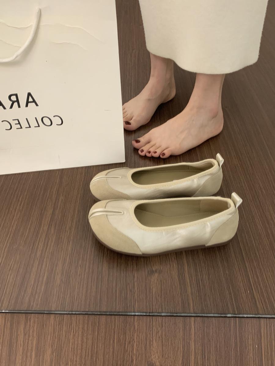 

Французские туфли на плоской подошве, вечерний бриз, удобная обувь, универсальная и не утомляющая ноги, из мягкой кожи, туфли бабушки, с разделенным пальцем, балетки, одинарные туфли, женские 40 шампанского