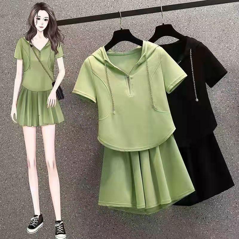 Loose Culottes, Casual Sports, Age-reducing Two-piece Set for Women, Summer Plus Size Suit for Fat Girls