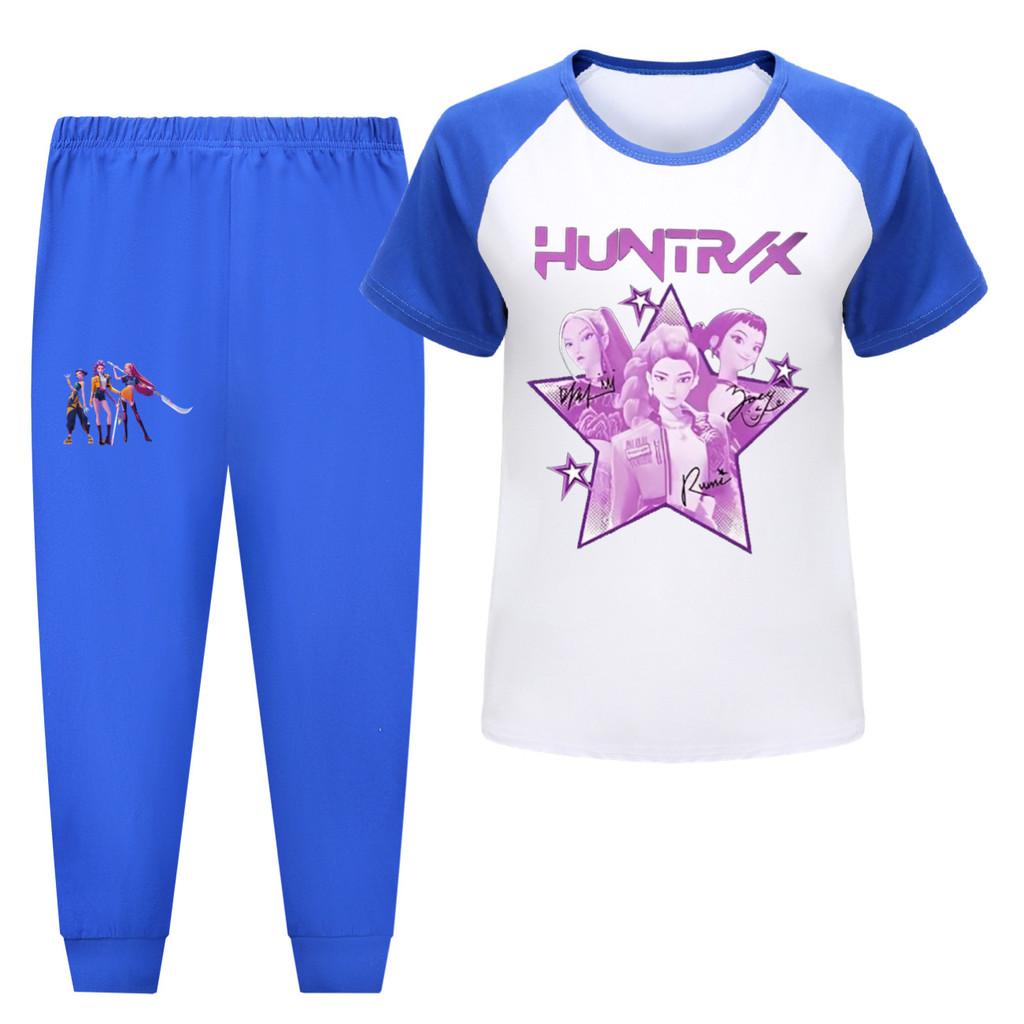 5034 Kinder Mädchen Rumi Zoey Mira Hunters Print T-Shirt Hose Hose Kleidungsset