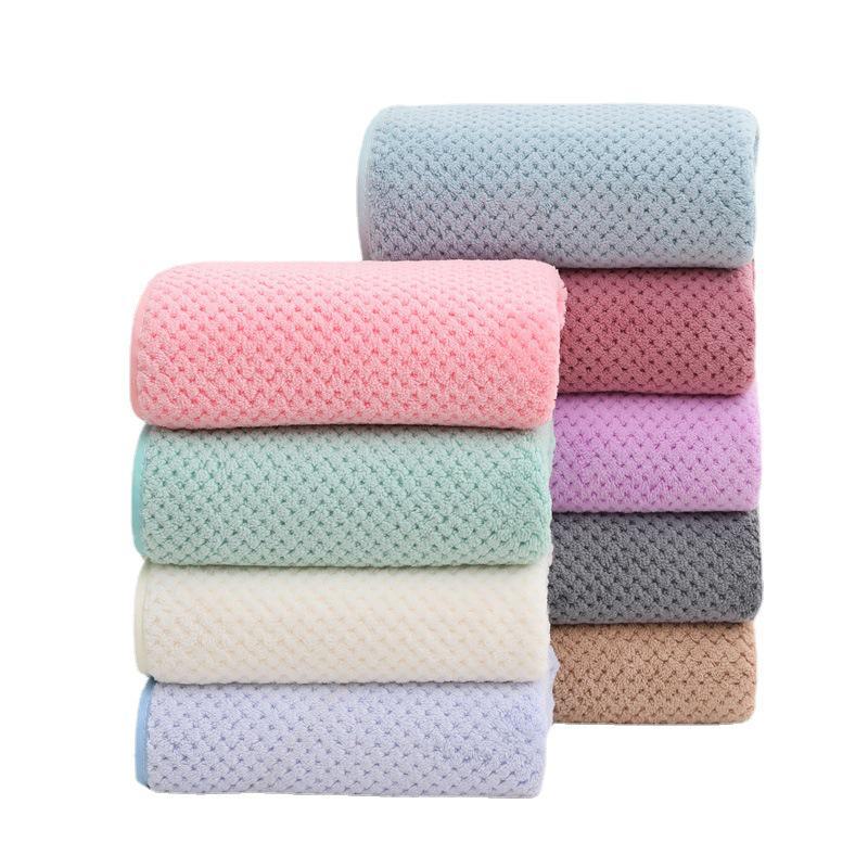 Pineapple Coral Fleece Bath Towel - Absorbent, Hair-Free, Soft, Large Square for Men & Women