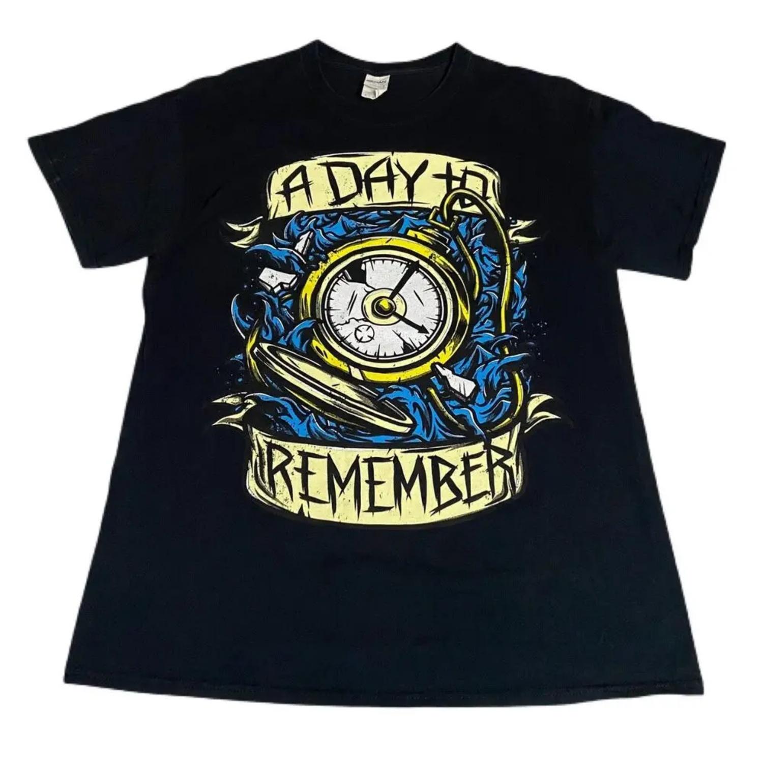 

Футболка A Day To Remember, футболка группы, графический принт с часами, рок, эмо, мужская, средний размер XXXXXL чёрный