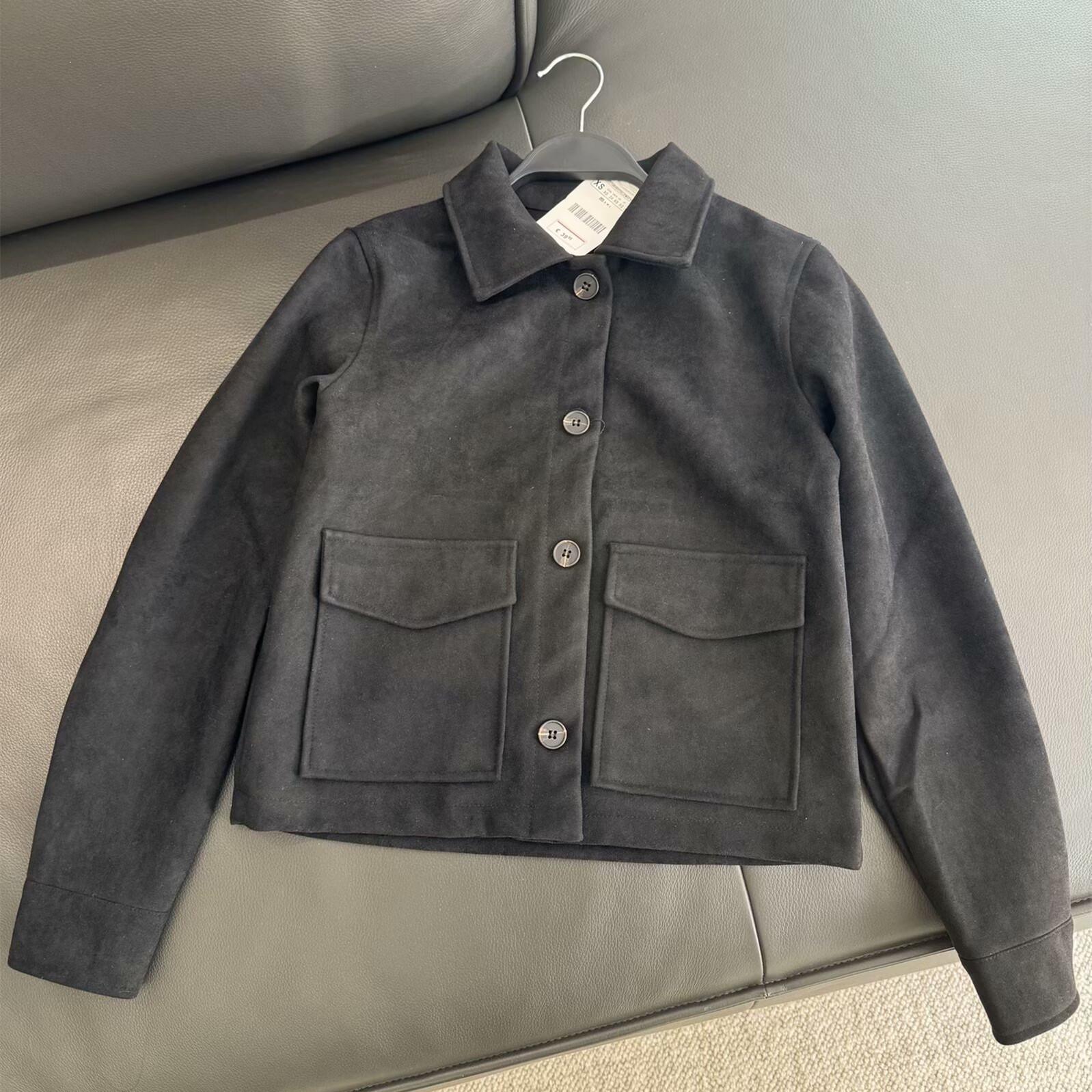 

2025 Spring Women s Suede Texture Versatile Fashion Jacket Small